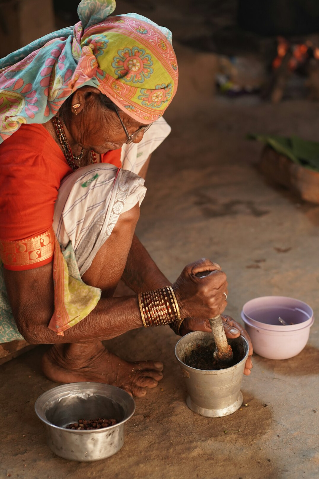 grandmother cooking traditional meal