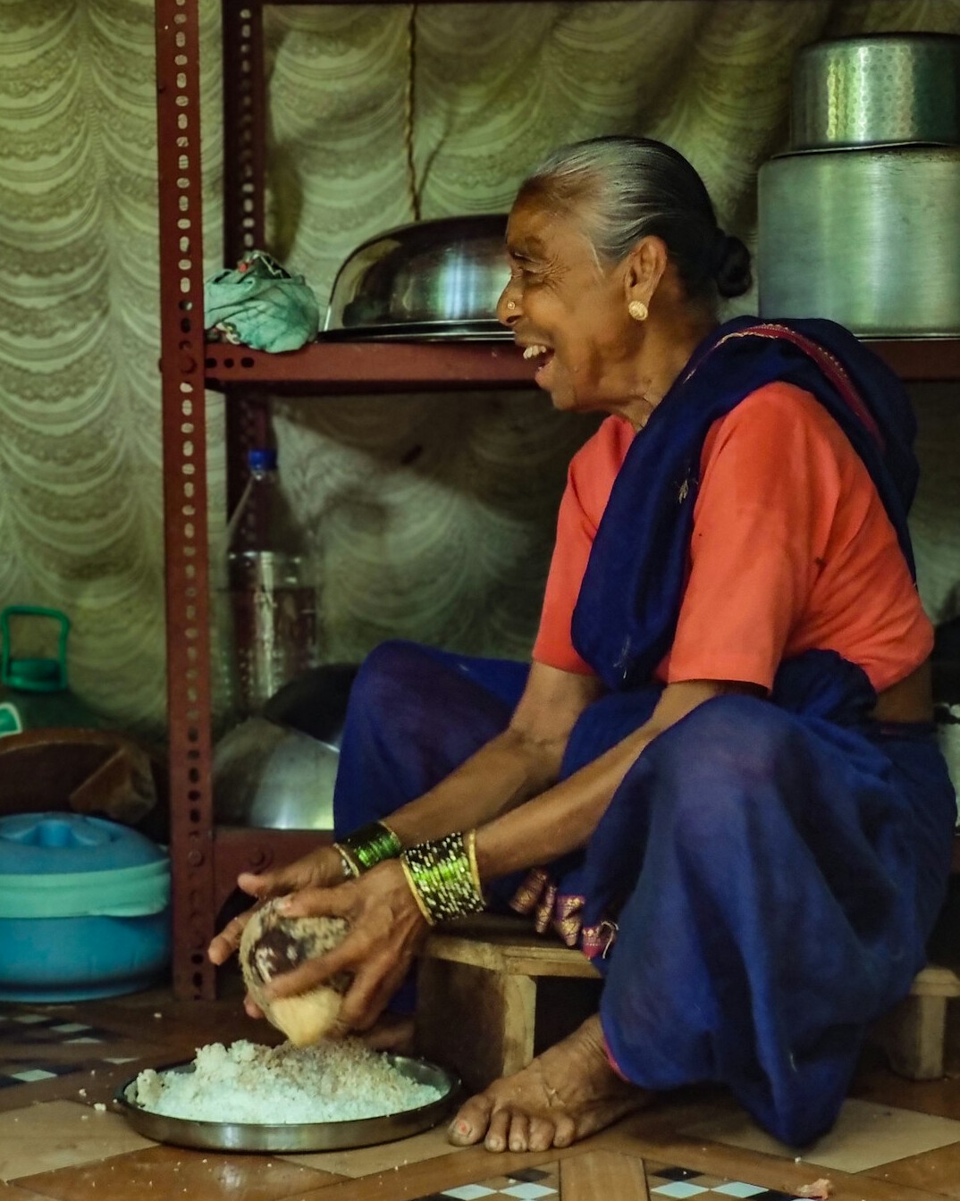 grandmother cooking traditional meal