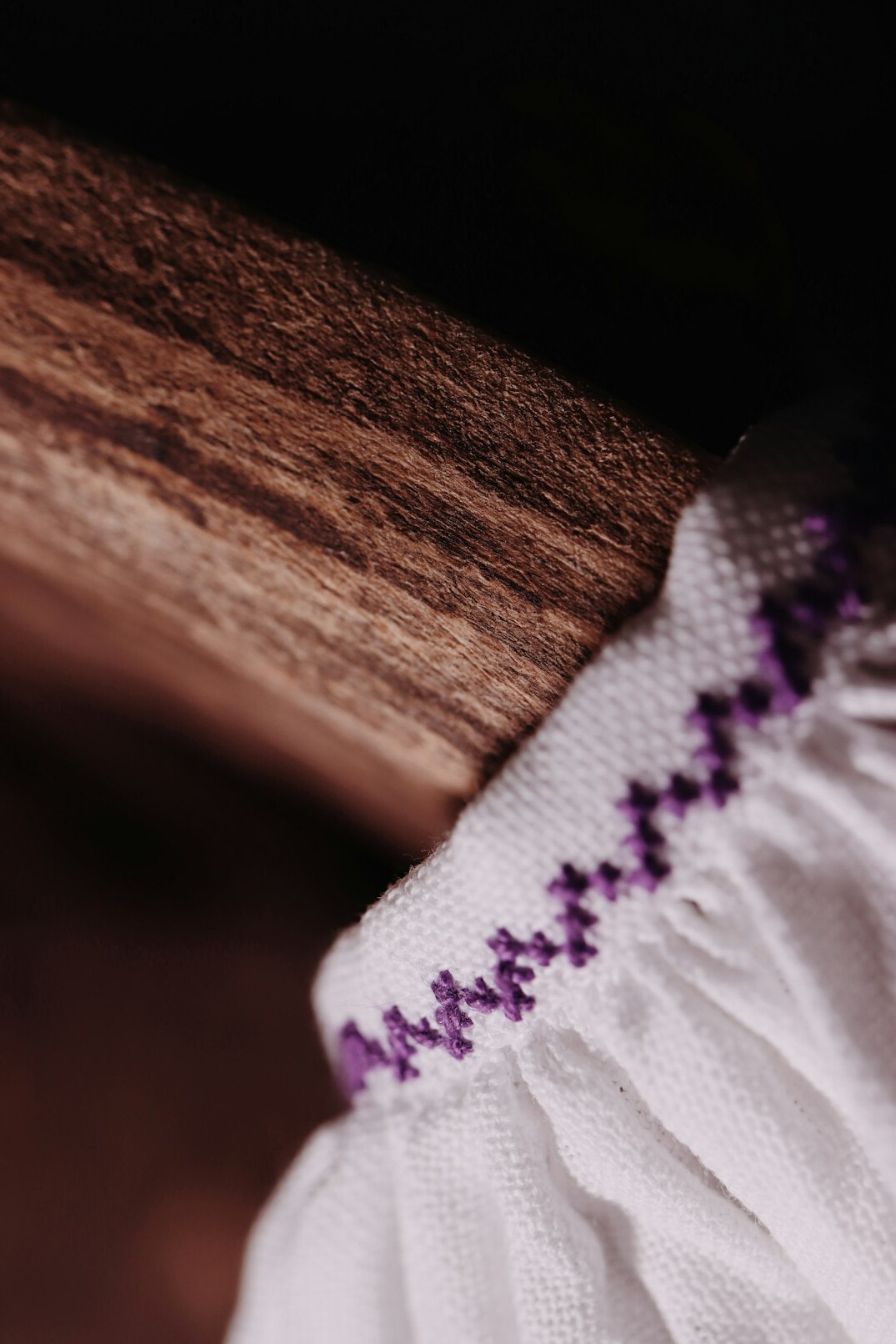 hand embroidery close up