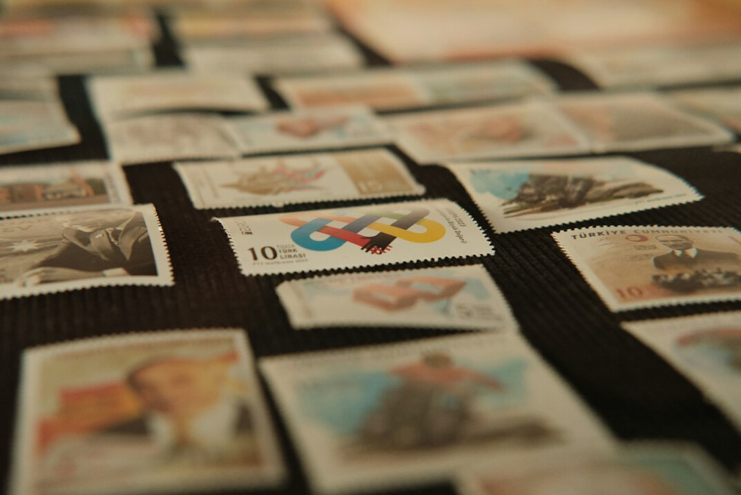 historical stamps close up