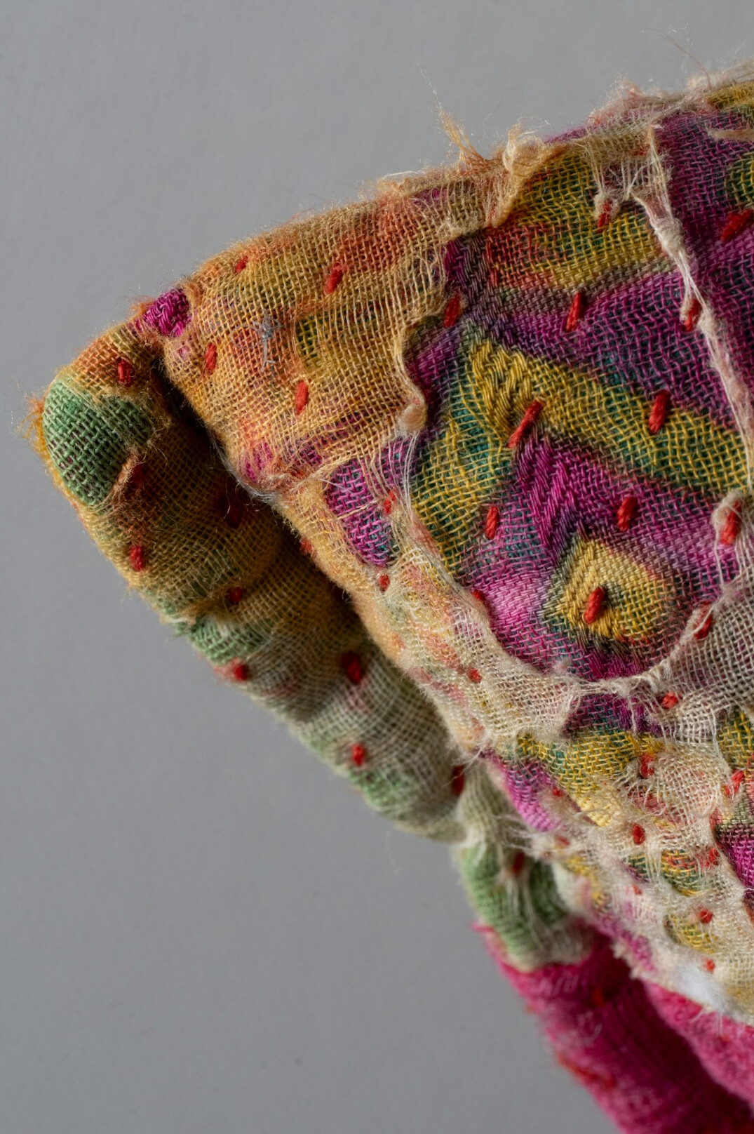 colorful woven fabric close up