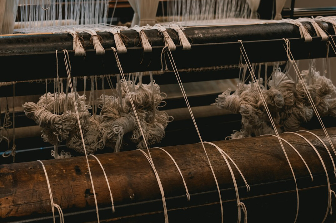 weaving loom in action